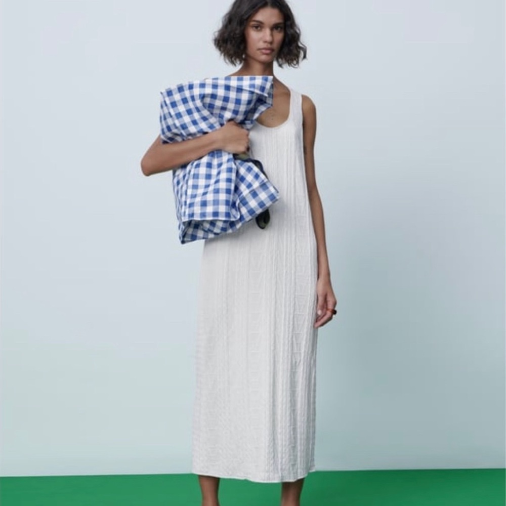 Zara jacquard cable knit maxi dress